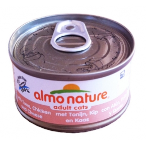 Almo Nature HFC Cat Tuna Chicken And Cheese Natural 70g Can